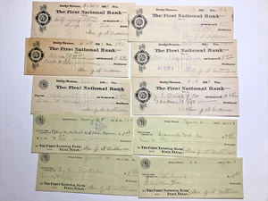 1919 - 1926 First National Bank Checks- Italy, Texas Dated & Paid Lot 9 - Picture 1 of 3