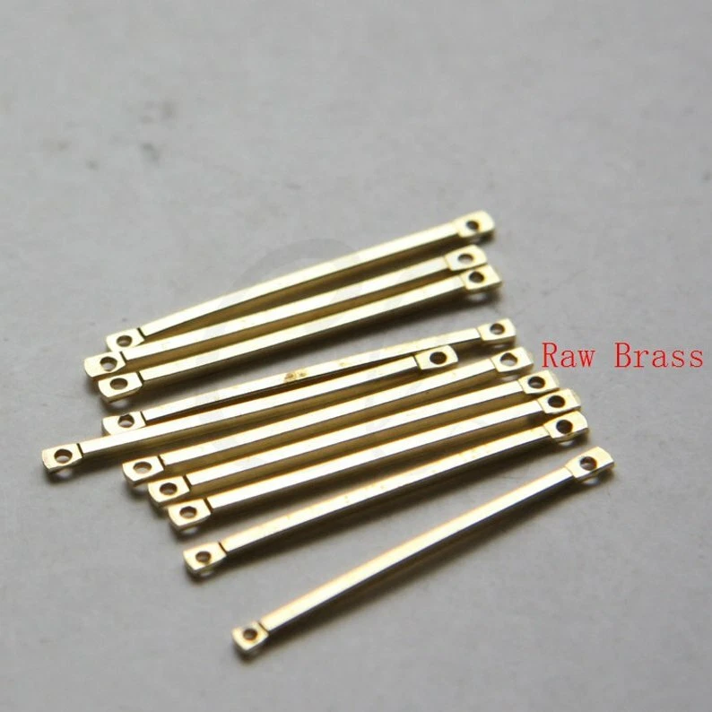 100 Pieces Raw Brass Connector - Link - Bar 32x1.2mm (CW-3060C-M-71) - Image 1 of 1
