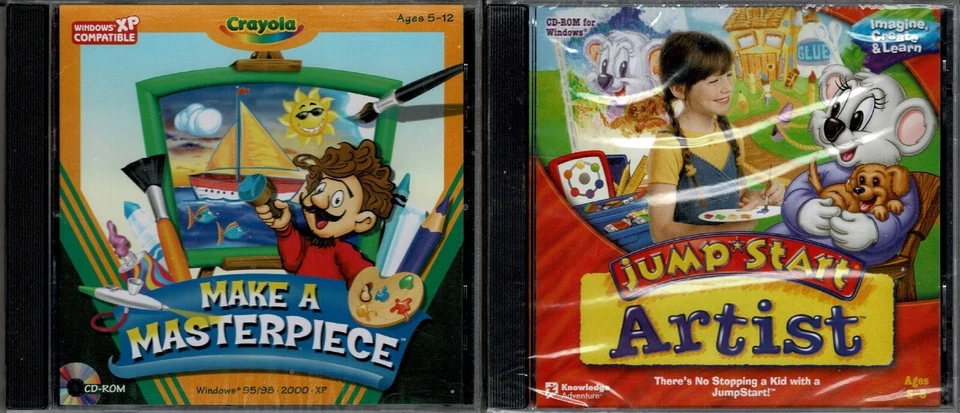 Jumpstart Artist & Crayola Make A Masterpiece Pc Brand New XP Kids Study Art - Image 1 of 2