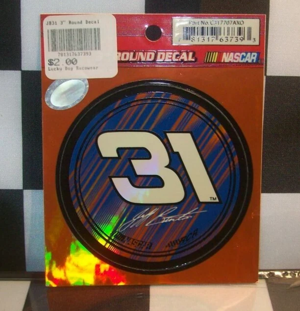 JEFF BURTON #31 NASCAR RACING 3" CALCOMANÍA REDONDA PEGATINA Foto 1 de 1