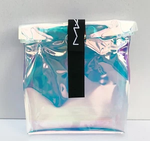 MAC holographic see through clear Makeup Cosmetic Bag, Travel Pouch Purse, NEW! - Foto 1 di 10