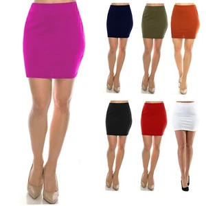 Minifalda a lápiz para mujer elástica cintura media básica ceñido al cuerpo ponte informal S ~ XL - Imagen 1 de 27