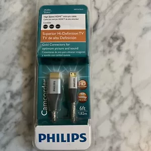 Philips Mejor Cable de Cámara HDTV de Alta Velocidad Mini HDMI 4K Ultra HD Chapado en Oro 6 pies - Imagen 1 de 9