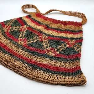 Vintage Handmade Woven Bilum Shoulder Bag From Papua New Guinea - Picture 1 of 11