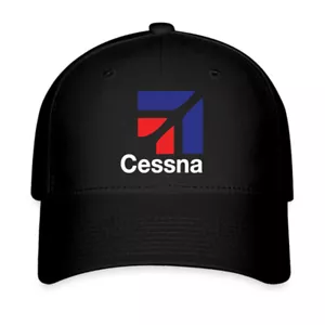 Cessna Aircraft schwarze Mütze Köperkappe Baseballkappe Größe S/M & L/XL - Bild 1 von 4