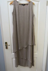 Nitya Sleeveless Bias Cut Maxi Dress Size 22 Taupe Cruise Races Occasion Wedding - Picture 1 of 7