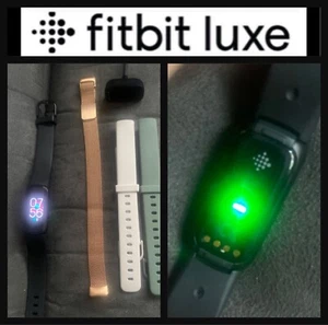 Fitbit Luxe Activity / Sleep Tracker Black Cord +4 Bands (1 Steel) Tested ✅ - Picture 1 of 12