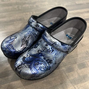 Dansko LT Pro Silver Multi Patent Nursing Professional Work Clogs Shoes Sz 39 VG - Picture 1 of 16