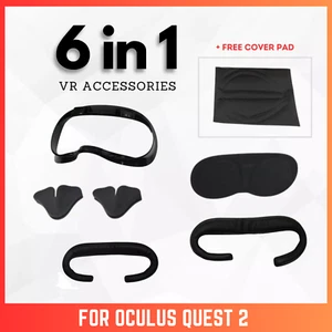 6IN1 Accessories Kit for Oculus Quest 2 VR Eye Face Cover Cushion PU Leather Pad - Picture 1 of 7