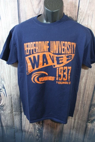 Jerzees Pepperdine Waves short sleeve t-shirt M solid navy blue Cover