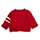 Vintage Handmade Knit Scottie Dog Button Stripe Sweater Infant 12M ? 