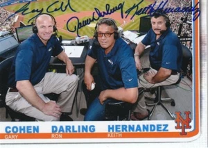 GARY COHEN / KEITH HERNANDEZ / RON DARLING NEW YORK METS SIGNED CUSTOM CARD - Picture 1 of 1