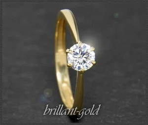 Diamant Solitär Ring in 585 Gold; Brillant 0,54ct; Wesselton, Si2; 14K Damenring - Bild 1 von 9