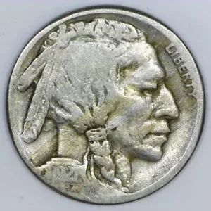 ~VINTAGE AMERICAN NICKEL~ 1921-S Buffalo Nickel G+ h764 - Picture 1 of 2