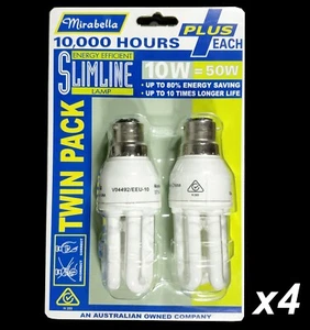8 x 10W Compact Fluorescent Globes Bulbs 3500K Warm White CFL Bayonet B22 - Picture 1 of 1