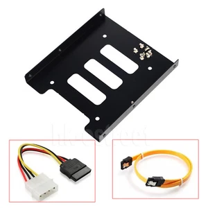 2.5" to 3.5" Bay SSD Metal Hard Drive HDD Mounting Bracket Adapter Tray Cable - Picture 1 of 7