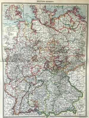 Mapa Alemania Occidental Litografía Original Color, Buen Detalle 1906 Foto 1 de 2