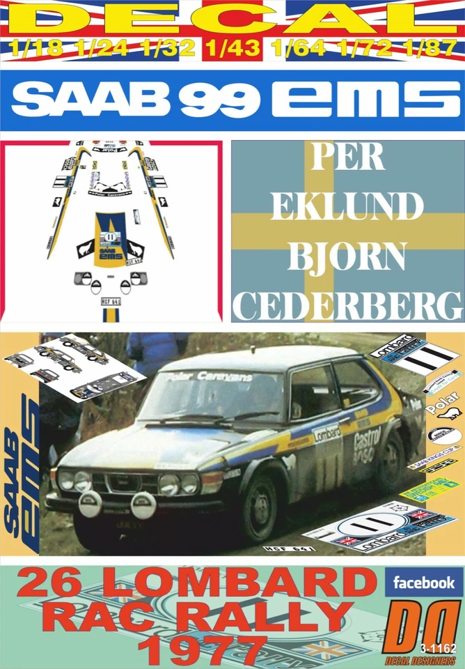 DECAL SAAB 99 EMS PER EKLUND RAC R. 1977 9th (06) - Image 1 of 1