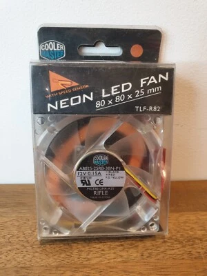 Vintage Retro Cooler Master TLF-R82 Neon LED 80x80x25mm Case Fan Orange - Image 1 of 4
