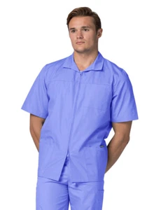 Adar Men Short Sleeve Medical Scrub Doctor Nursing Front Zipper Scrub Jacket - Picture 1 of 56