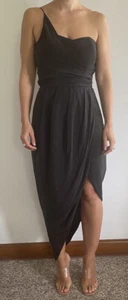 sass and bide Black washed silk dress one shoulder size 8 - Picture 1 of 4