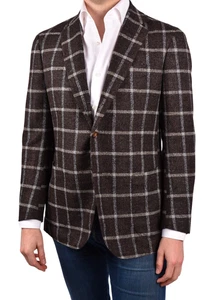 STILE LATINO blazer US 40 EU 50 lana seda lino PRIMAVERA VERANO colección marrón - Imagen 1 de 5