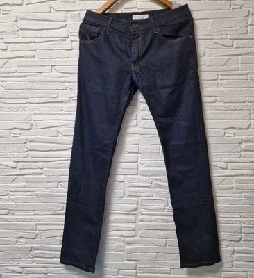 Pantalones de mezclilla rectos ajustados lavados oscuros de colección ZARA MAN azul para hombre talla 32x32 Foto 1 de 4