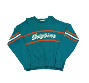 Suéter De Colección Años 80 Miami Dolphins NFL Cliff Engle Don Shula Azul Teal Para Hombre XL - Imagen 1 de 7