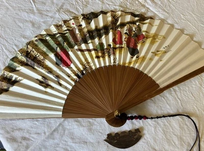 [*韩国传统工艺品]美丽折叠手扇韩国纸民间油漆 — 第 1/4 张图片