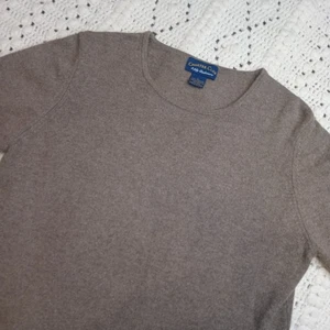 Charter Club Damen L braun 2-fädig 100% Kaschmir V-Ausschnitt Pullover Boho Büro kuschelig - Bild 1 von 8