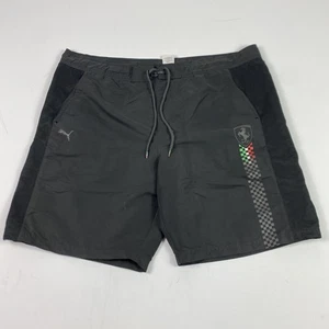 Scuderia Ferrari Shorts Swim Trunks Mens XXL Gray Black F1 Racing Checkered - Picture 1 of 17