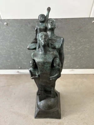 🔥 Important Vintage CHICANO Mexican Modern Mural BRONZE Sculpture Ignacio GOMEZ - Image 1 of 4