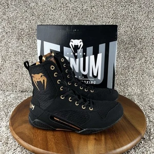 Venum Elite Boxing Shoes Men's Size 8.5 Black & Bronze VENUM-03681-137 - Picture 1 of 12