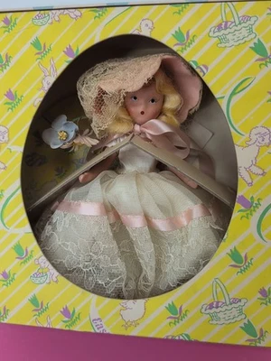 "Muñeca Nancy Ann Storybook vintage bisque NASB de 6"" mi gorro de Pascua y caja" Foto 1 de 4