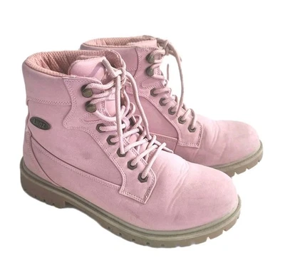 LUGZ sz 9.5 BUBBLEGUM PINK WOMEN'S FEMININE SPORTY COMBAT HIKING BOOTS  - Image 1 of 4