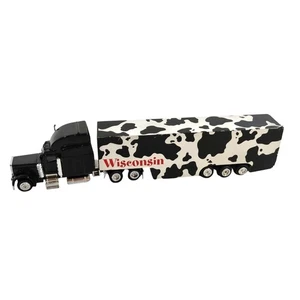 Wisconsin Cow Print Diecast Semi Truck Toy Elawo Germany Collectible Farm Dairy - Picture 1 of 4