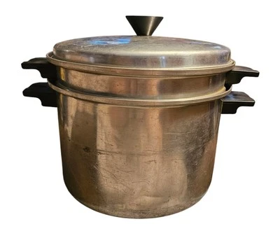 Vtg Century Aluminum WARE MID-CENTURY STOCK POT STRAINER INSERT Deep Well - Image 1 of 4