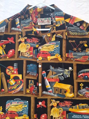 TORI RICHARD Space Patrol Toys Camp Hawaiian Shirt XL MINT! - Image 1 of 4