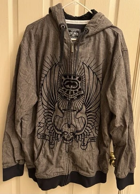 ECKO Unltd Sudadera con Capucha Cremallera Completa Hombres Talla Grande Y2K Patinador Hiphop Rinoceronte Calavera Grunge Foto 1 de 4