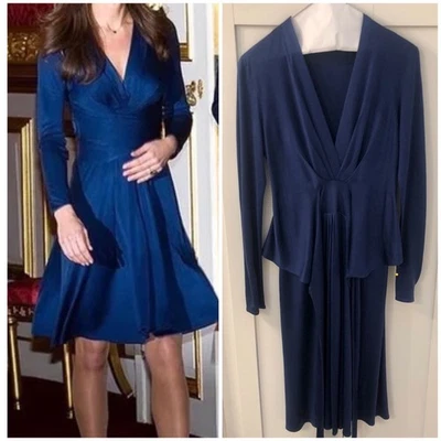 Vestido Jersey Issa London Royal Compromiso Envolvente Corbata Seda en Azul Talla 4 Foto 1 de 4