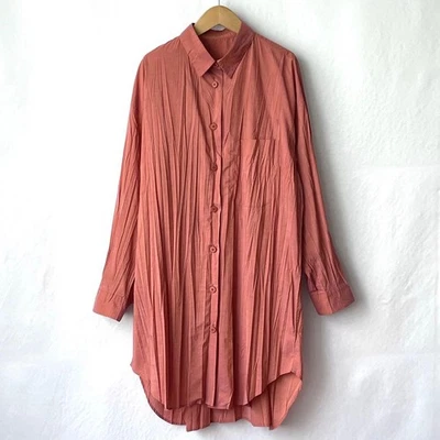 ISSEY MIYAKE IM74-FJ930 плиссированные рубашка платье, красный, L, сделано в Японии - Изображение 1 из 4