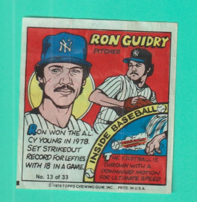 RARE 1979 TOPPS COMIC # 13 RON GUIDRY NEW YORK YANKEES EX - Image 1 of 2