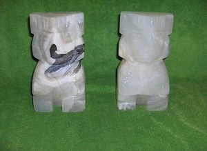 Par de Símbolos de Piedra de Ónix Tallados a Mano Dioses Mayas México BONITOS - Imagen 1 de 1