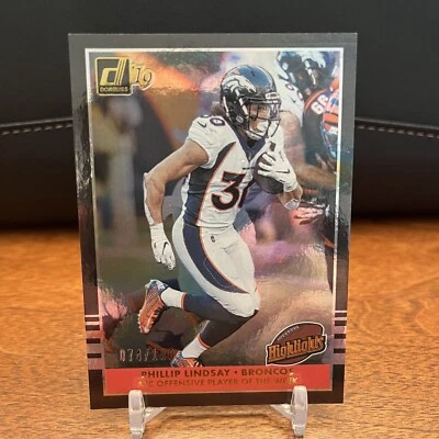 2019 Panini Donruss Highlights Holo /100 Phillip Lindsay #H-17 Denver Broncos - Image 1 of 2