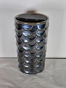 STARBUCKS 2017 Dark Silver Siren Scale Ceramic Tumbler Travel Mug Cup 10oz w Lid - Picture 1 of 3