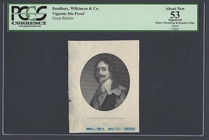 Great Britain Vignette Die Proof King Charles Used on Advertising Bradbury W - Picture 1 of 2