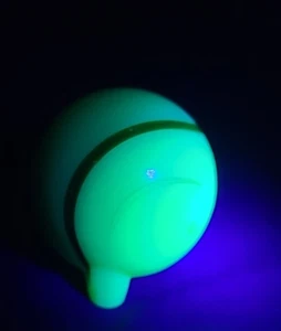 Akro Agate Slag Glass Art Deco Ball Uranium Glass Glows under blacklight - Picture 1 of 14
