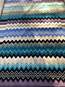 MISSONI Goacomo Home BATH SHOWER MAT COTTON 24x35" 60x90cm Blue New Without Tags - Picture 1 of 3