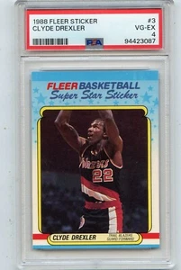 1988-89 FLEER STICKERS #3 CLYDE DREXLER "STICKER", BLAZERS, HOF - PSA 4 (23087) - Picture 1 of 1