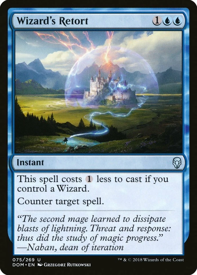 Wizard's Retort Dominaria NM Blue Uncommon MAGIC THE GATHERING CARD ABUGames - Image 1 of 1